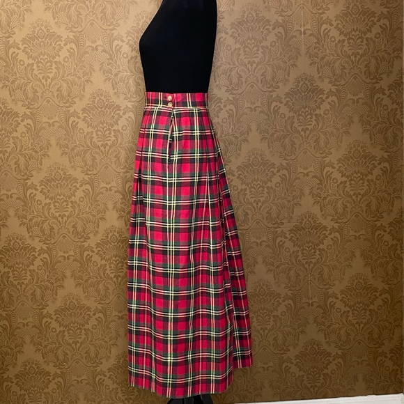 Vintage 70s 80s Plaid Highwaisted MIDI Skirt - Picture 5 of 9